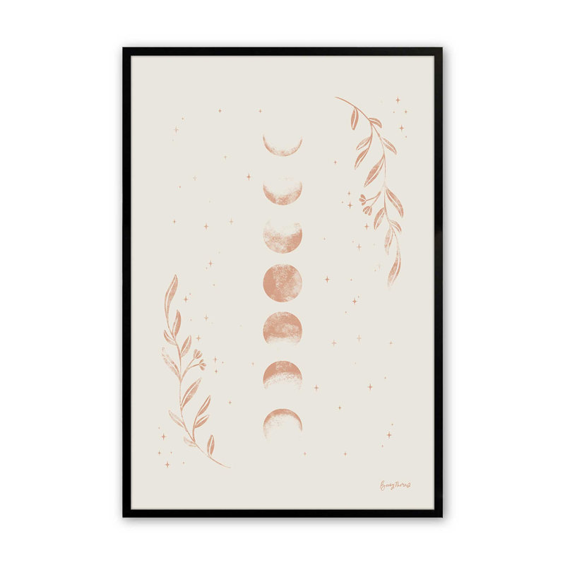 «Lunar Cycle Blossoms», Cadre noir satiné, H 15 po x l 12 po