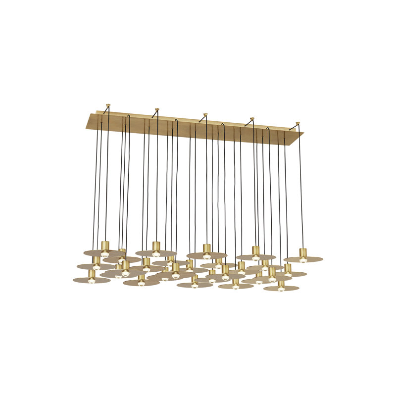 Eaves 27 - Light LED Pendant, Natural Brass