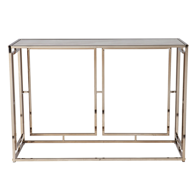 Console 44 po avec cadre en faux champagne et or