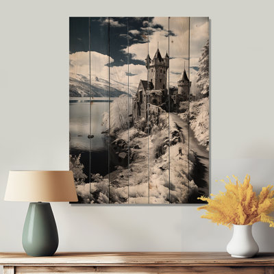 Allemagne, beau paysage, noir et blanc, impression de paysages urbains sur bois de pin naturel