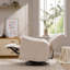 Fauteuil inclinable à bascule pivotant à oreilles de 29,5 po de largeur, fauteuil inclinable berçant et oscillant, fauteuil à bascule pour chambre à coucher, lin, beige