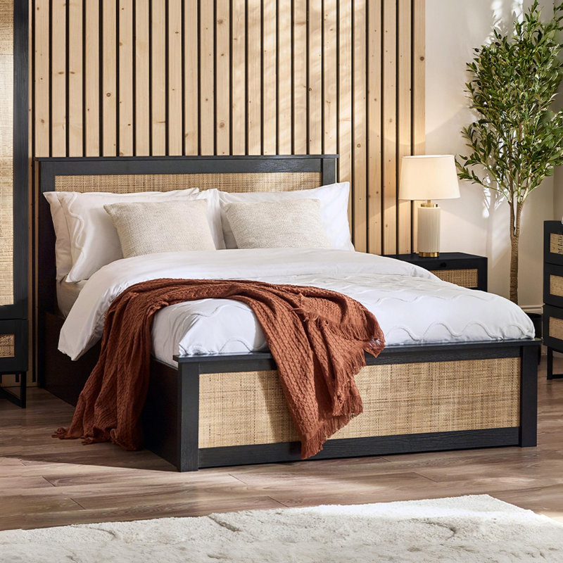 Gennaro Ottoman Bed, UK Double (150.5 x 206 cm), Black