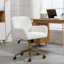 Fauteuil de bureau artificiel en poils de lapin avec base en métal doré-1863609477