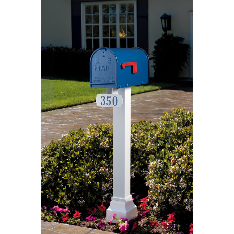 Ensemble de boîte aux lettres Janzer, Bleu / blanc, Oui