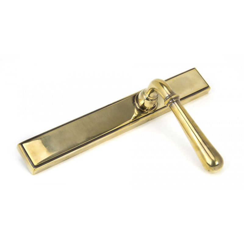 Newbury Door Handle, Aged Brass