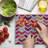 Ambesonne Colorful Cutting Board Large Size Arrow Chevron Geometry Multicolor