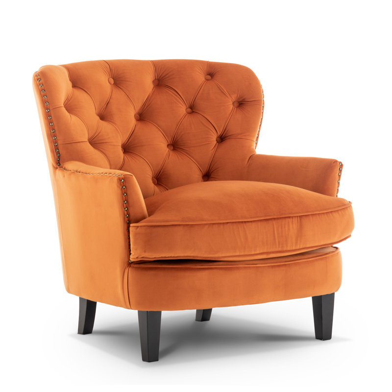 Higgenbotham Armchair, Orange Velvet