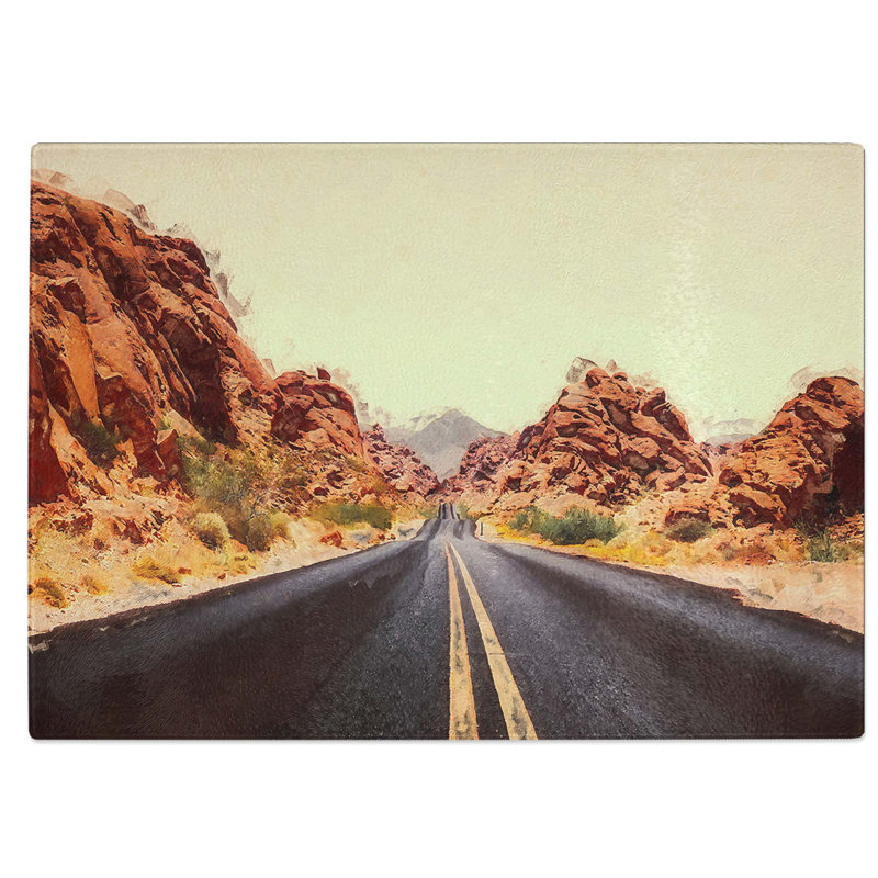 Tempered Glass Road Through the Grand Canyon Chopping Board, 39 cm W x 28.5 cm L