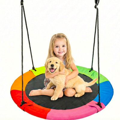 Soucoupe pour arbre d'extérieur avec cadre en acier galvanisé de 40 po Rainbow Swing 40 po, conforme à F1148 21, assemblage rapide et sécuritaire