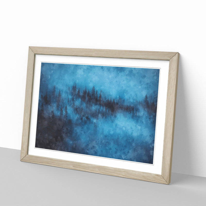 Forest Mist - Picture Frame Graphic Art Print, 24cm H x 33cm W x 2cm D, Oak Framed