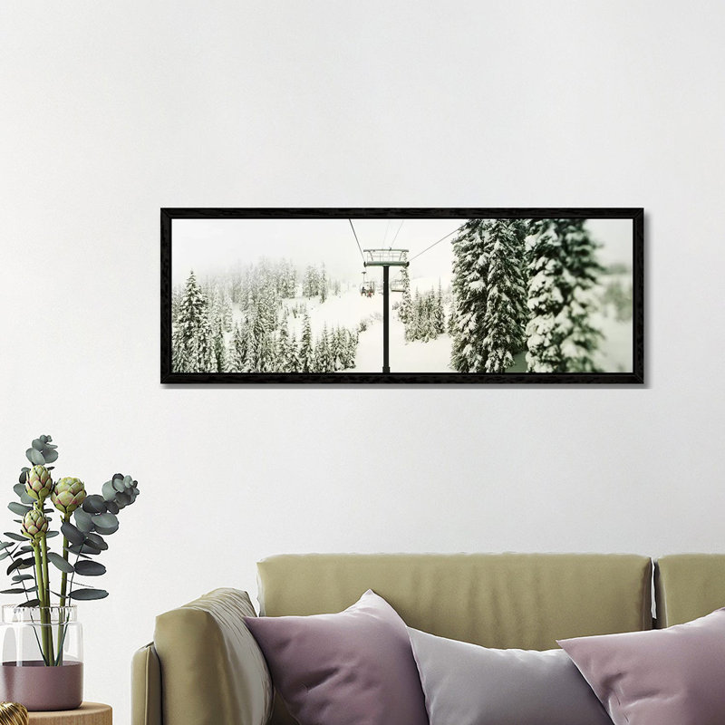 Chair Lift And Snowy Evergreen Trees At Stevens PassWashington State, USA by Panoramic Images - Panoramic Gallery-Wrapped Canvas Giclée on Canvas