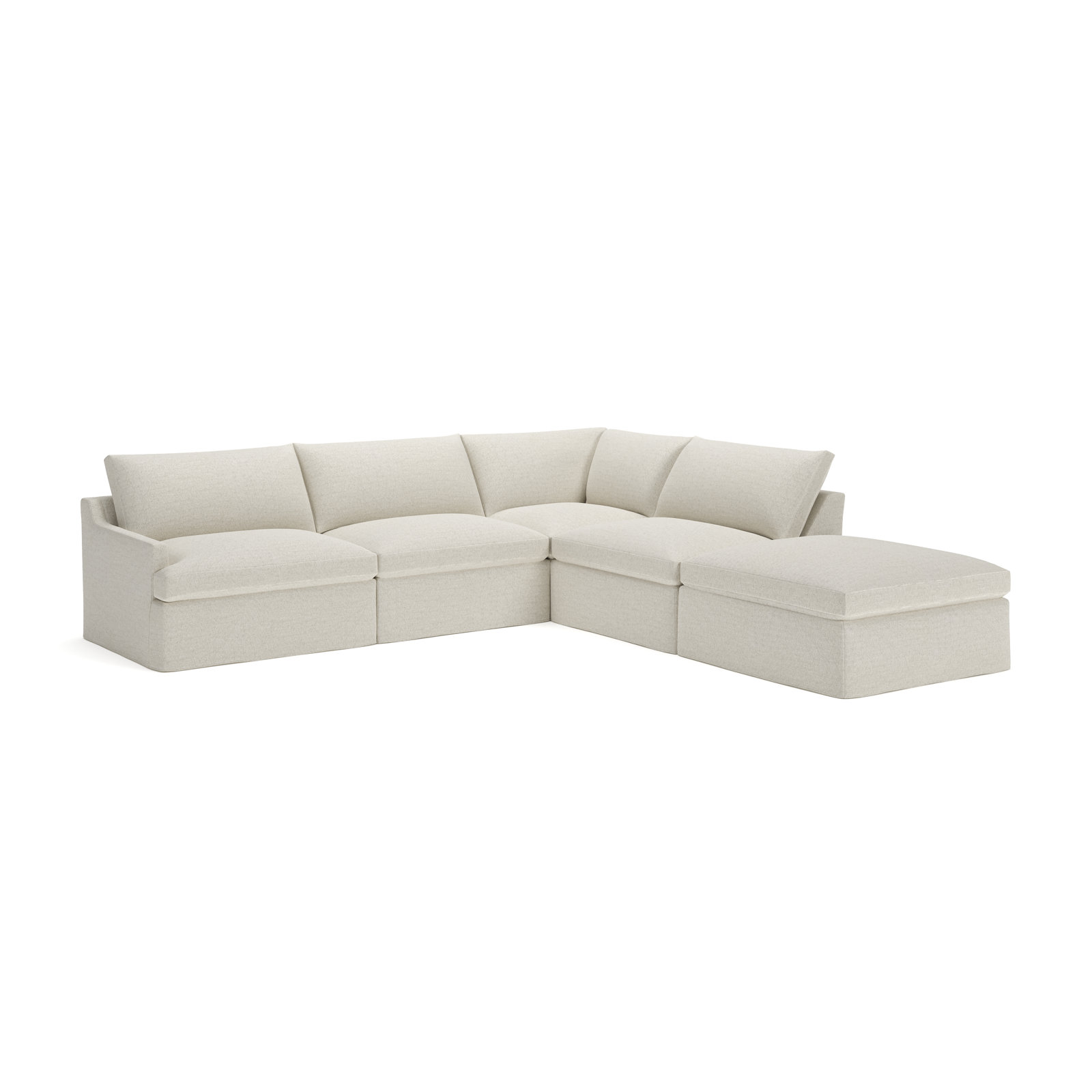 Wrenley 4-Piece Sectional, Right Hand Facing, Macarena Light Gray Canvas
