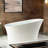 Aether WOODBRIDGE Luxury Contemporary Solid Surface Stone Resin Freestanding Bathtub in Matte White-118433895