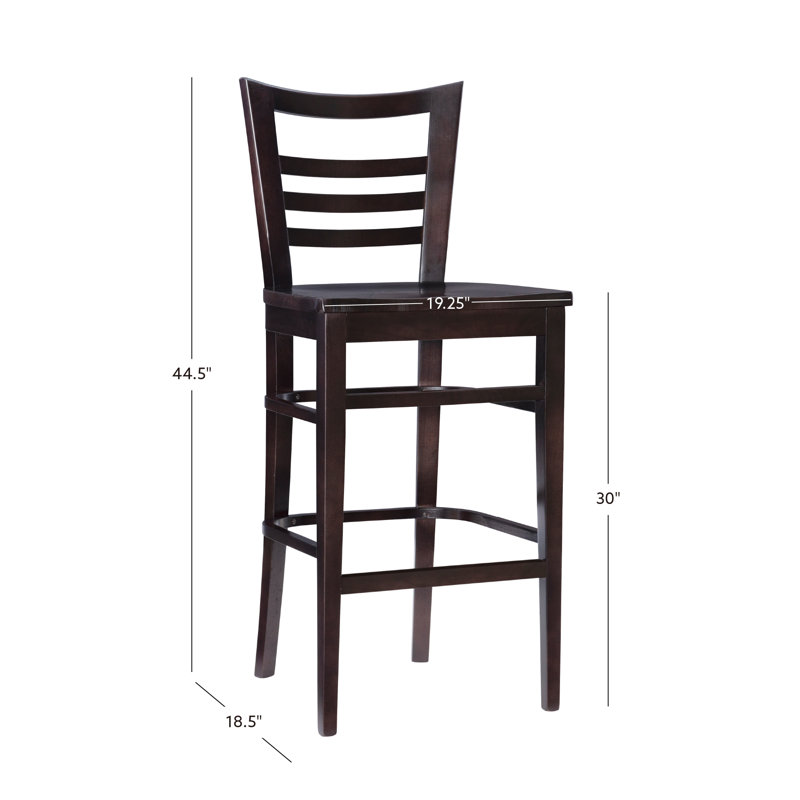 Ensemble de 2 tabourets de bar en bois massif Michalah, Espresso
