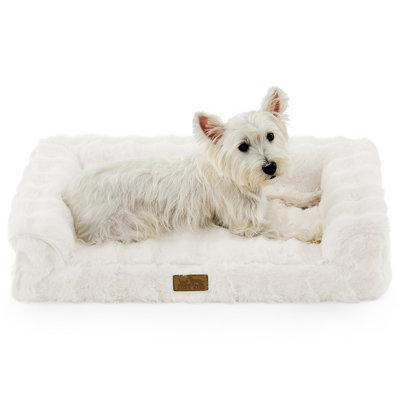 Faux Fur Washable U-Shaped Orthopedic Dog Bed With Anti-Slip Bottom