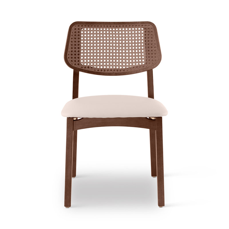 Chaise d'appoint Dryon Cane, Shimmy crème / Nogal / Nogal