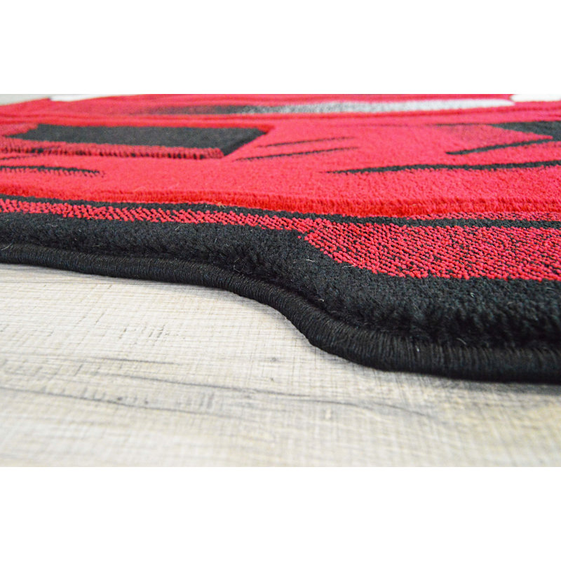 Buenrostro Free Shape 3D Kids Car Red Area Rug