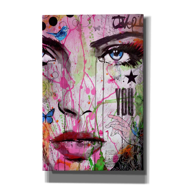 «You» par Loui Jover, toile, art mural, H 40 po x l 26 po x P 1,5 po