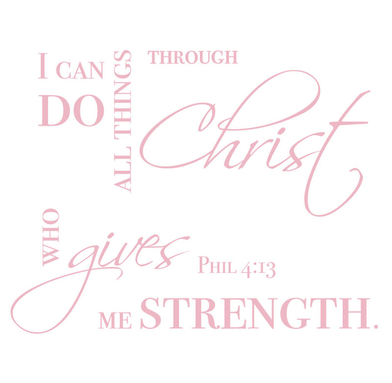 Religious & Spiritual Non-Wall Damaging Wall Decal, Carnation Pink, 37" H x 48" W x 0.01" D