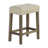 Brown/Beige Transitional Counter-Height Dining Set - 42"W Table W/ Biscuit-Tufted Stools, Rubberwood & Engineered Wood ?