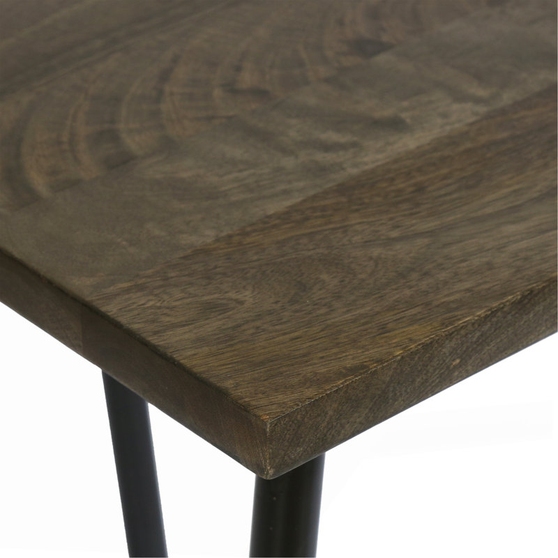 Console, table d'entrée, table de couloir avec plateau en panneau de fibres à densité moyenne et structure en métal.