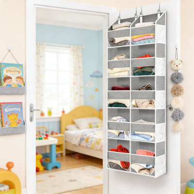 Organisateur au-dessus de la porte avec 5 niveaux et 20 poches, capacité de rangement de 80 lb avec fenêtres transparentes pour les jouets, les chaussures et les articles ménagers