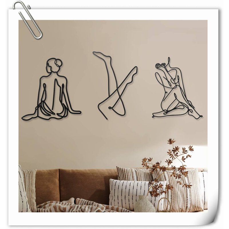 Ensemble de 3 décorations murales en métal