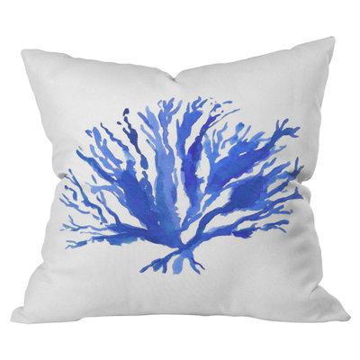 Coussin euro en coton sea corail