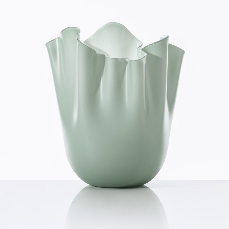Venini Fazzoletto Vase, 12.2" H x 9.06" W x 9.06" D, Gray
