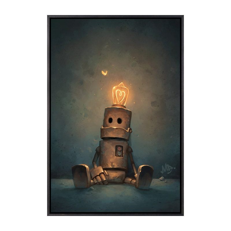 Décoration murale Patience Kids, Toile avec cadre noir patiné, H 40 po x l 26 po x P 1,5 po