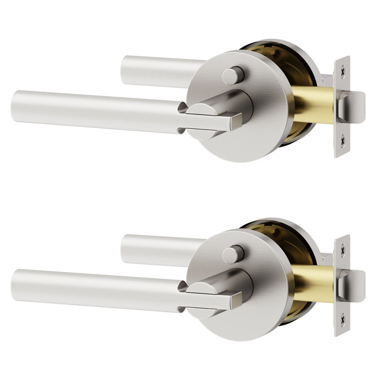 Terra Privacy Door Lever with Push Button and Round Rosette
