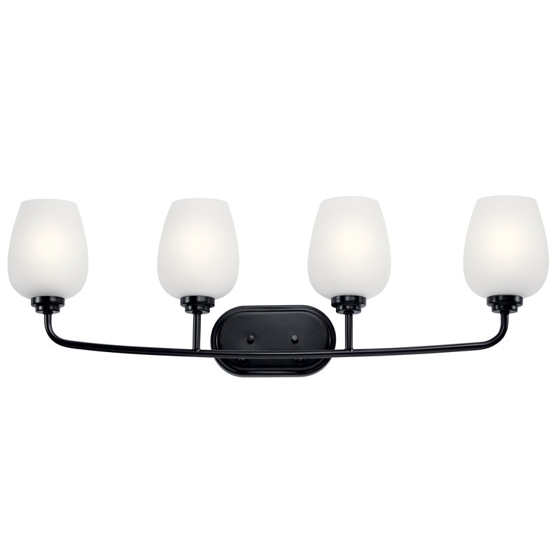 Éclairage pour salle de bain 4 lumières Hopwood, Noir