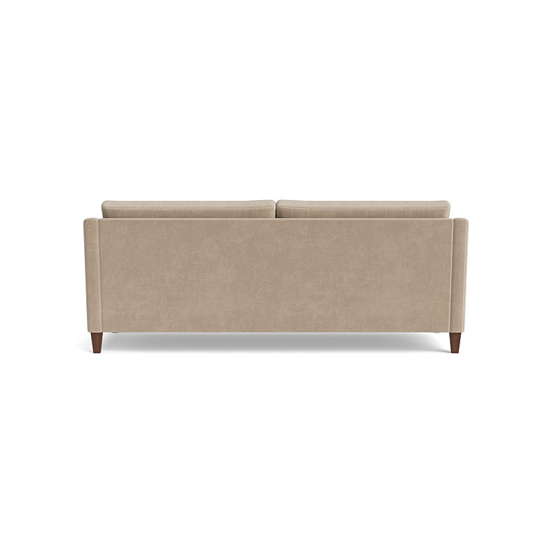 Vera Sofa (85"), Walnut Finish (Angled), Velvet - Beige