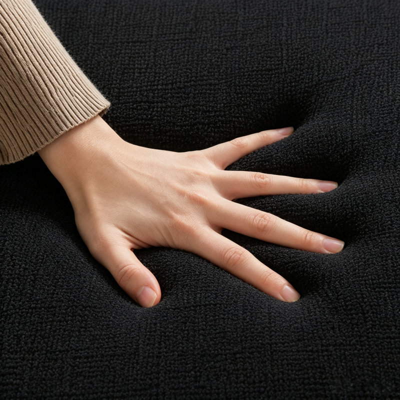 Pouf poire en chenille noire avec repose-pieds pour adultes - Grand fauteuil inclinable en mousse à mémoire de forme, Noir