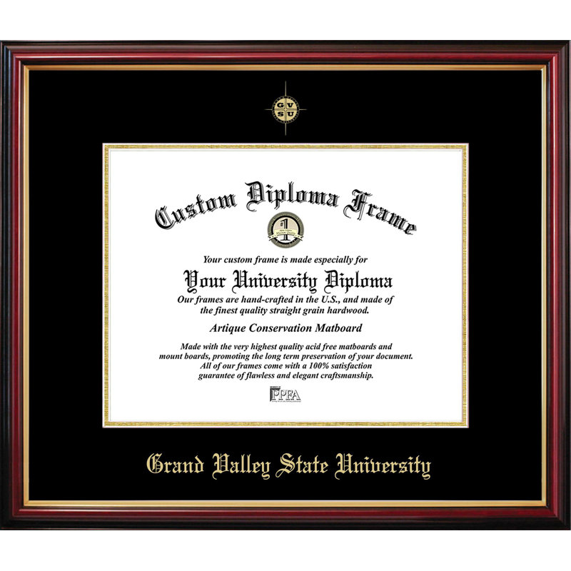 Cadre de diplôme Grand Valley State Petite, L 10 po x H 8 po, NCAA Grand Valley State