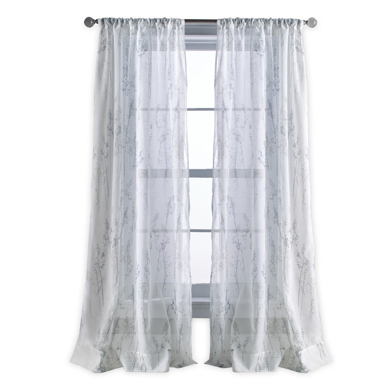Whisper Sheer Single Curtain Panel, 50" W x 84" L, Linen