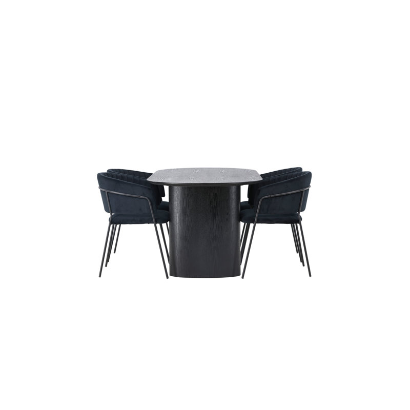 Osiris 4 - Person Dining Set, Black
