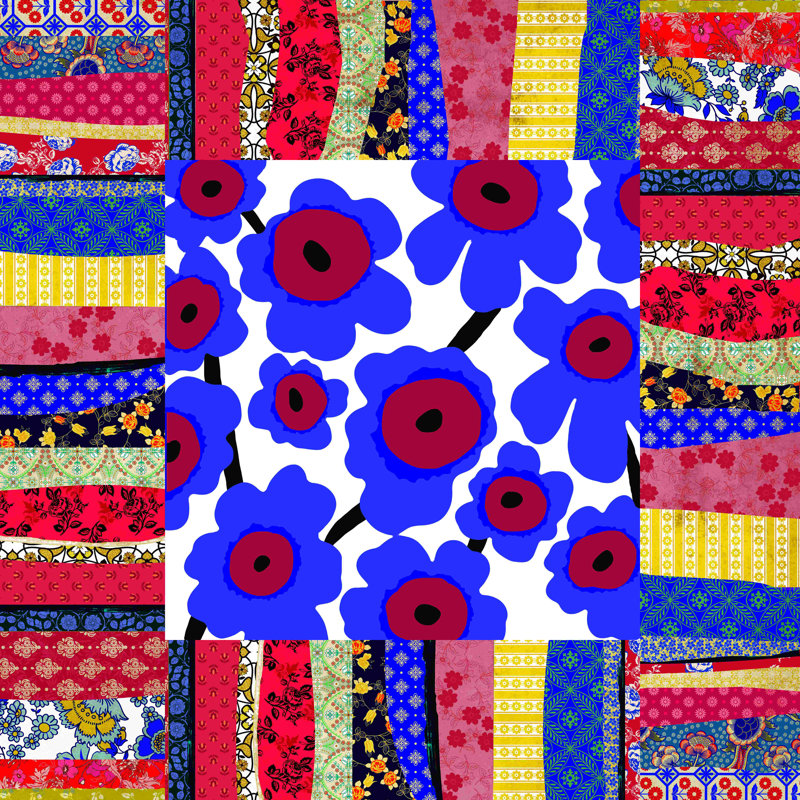 Marimekko, motif 2 - impression sur toile tendue, H 12 po x l 12 po