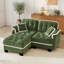 Canapé modulaire modulaire, canapés en L pour le salon, canapé Cloud confortable, siège profond à 2 places avec 1 repose-pieds chenille vert-129405553