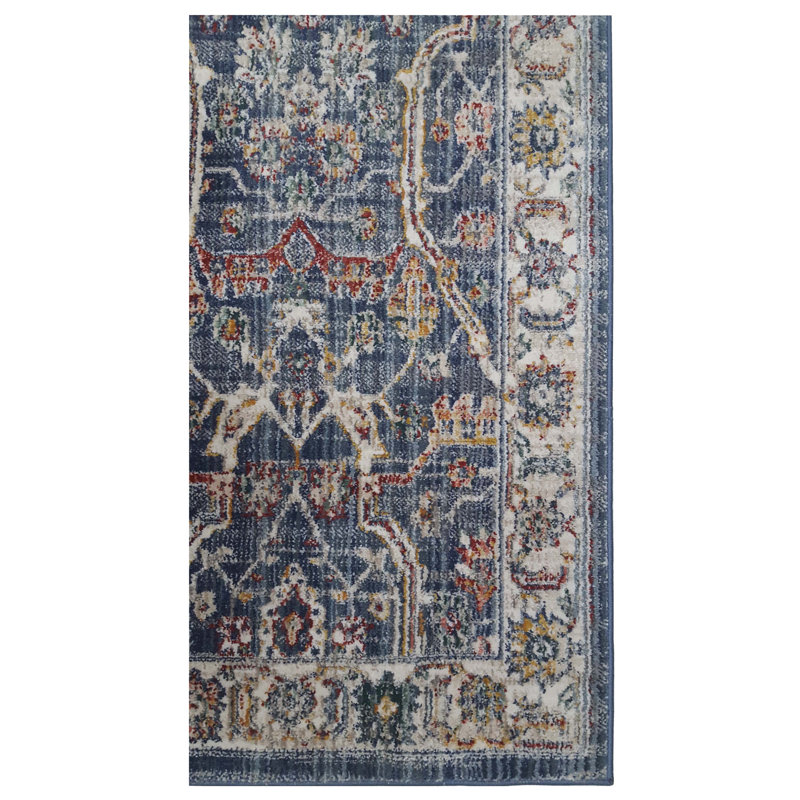 Oriental Machine-Made Blue / Ivory, Runner 2'8" x 8'