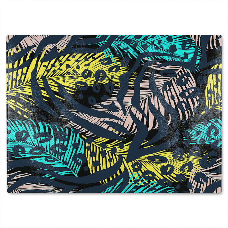 Animal & Tropical Print Glass Chopping Board