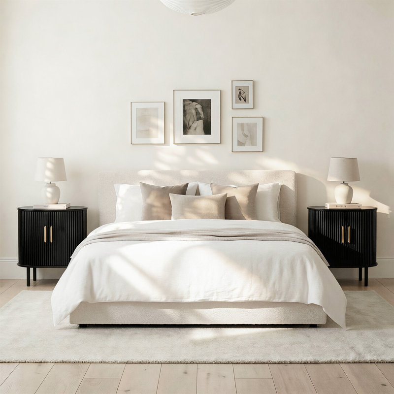 Ensemble de table de chevet moderne avec rangement 23,6 "H 23,6", Noir