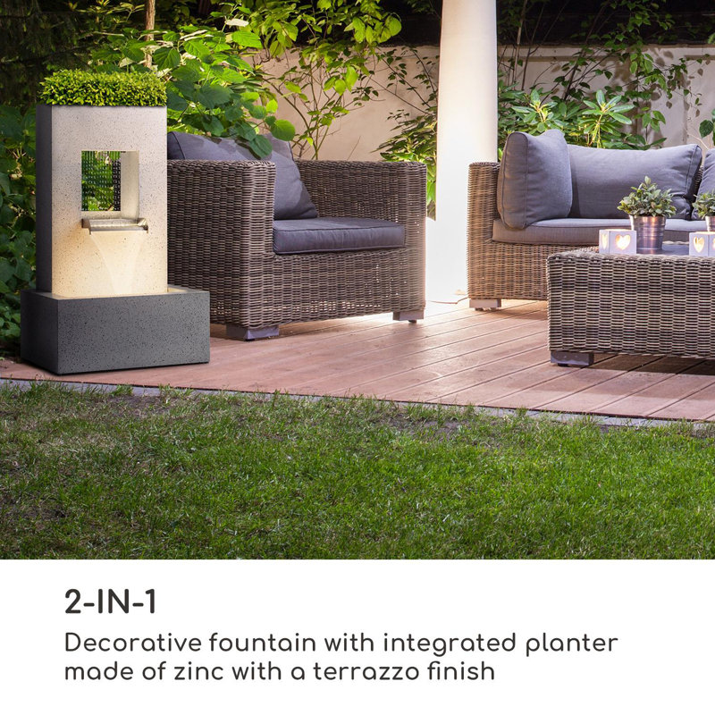 Weather Resistant Floor Fountain with Light