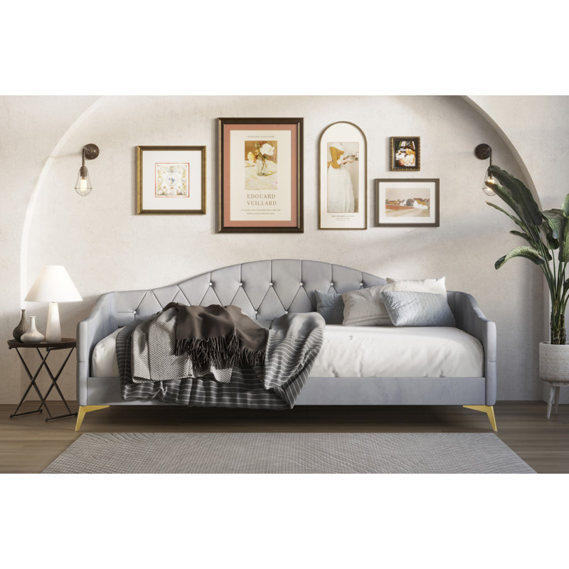 Upholstered Daybed, Silver Gray