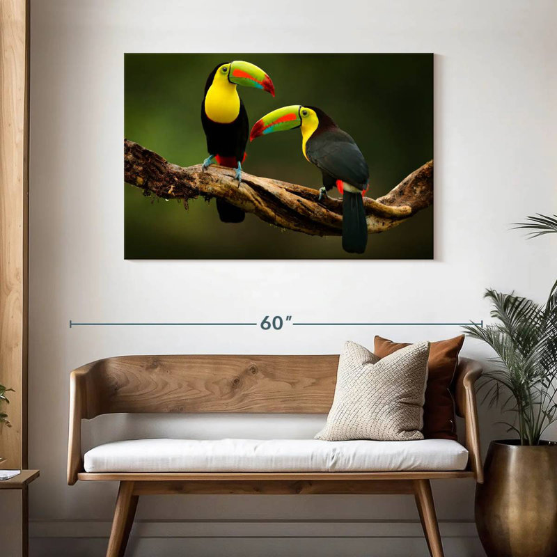 Brampt Toucans On Branch, 30" H x 45" W
