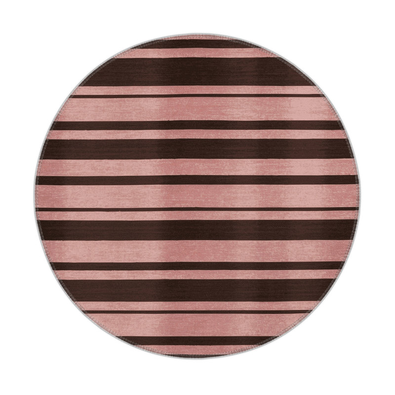 HorizontalStripes Black Indoor and Outdoor Area Rug, Rectangle 5' x 7'