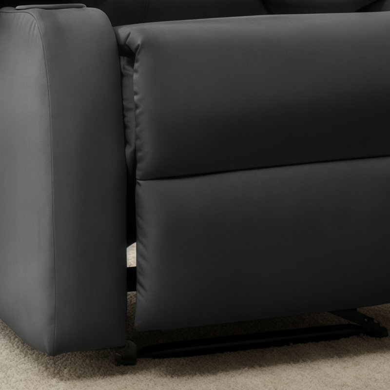 Dark Gray Manual Mini Recliner With A Fixed Base And Linen Fabric, Suitable For Small Spaces., Dark Gray