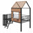 Metal Loft Bed With Roof, Window, Guardrail, Ladder-1566324934