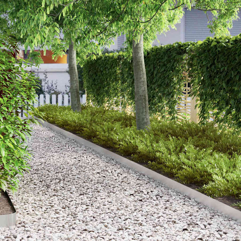 10cm H x 450cm W Stainless Steel Lawn Edging