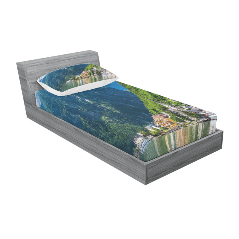 Ensemble de draps Hallstatt Natural View, Ensemble de draps pour lit simple avec drap-housse